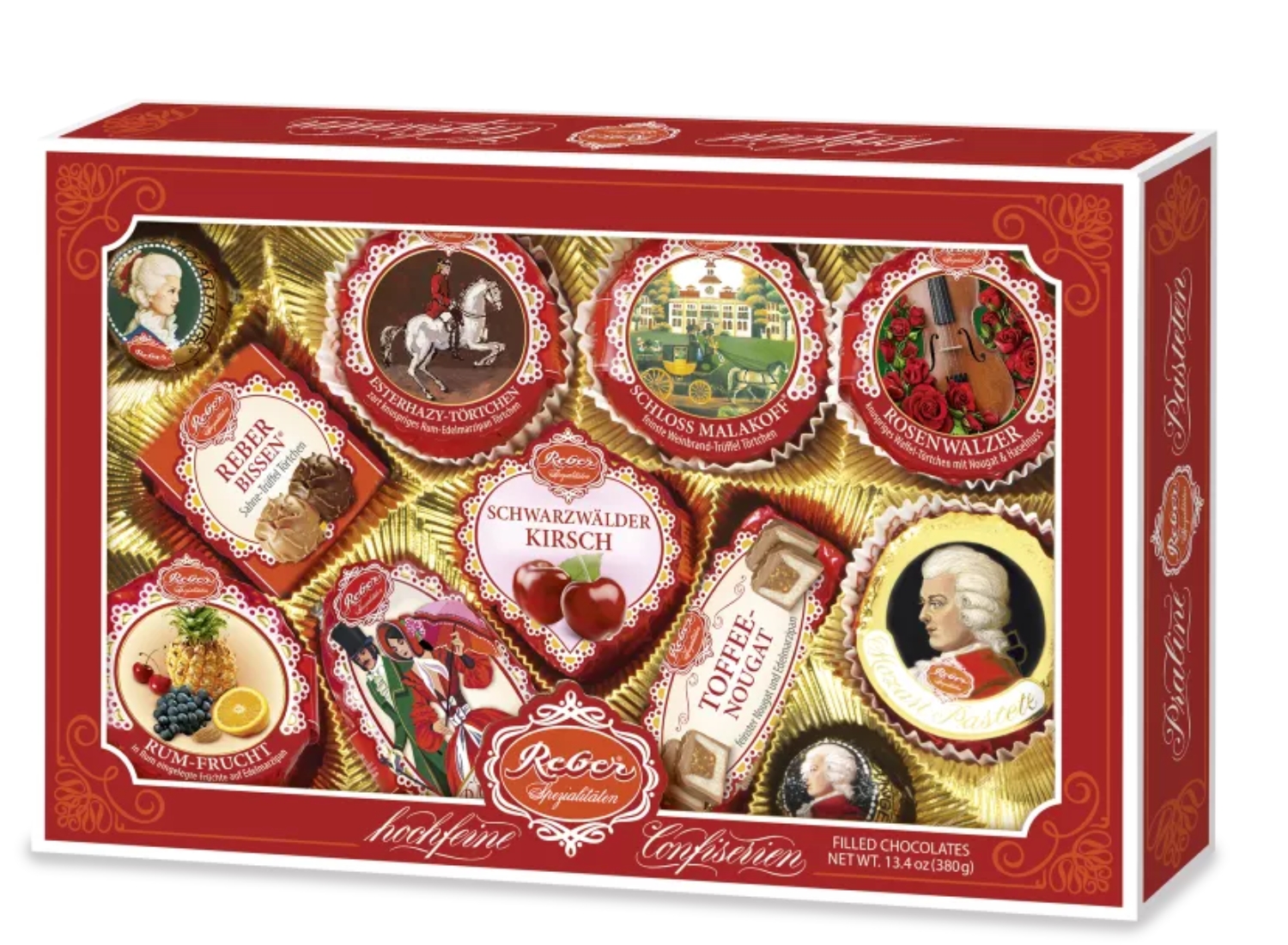 Levně Pralinky Reber 380 g jako dárek k čokoládě Reber