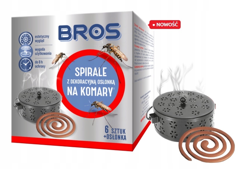 BROS SZÚNYOGRIASZTÓ SPIRÁLOK 6db ACÉL FEDÉLLEL