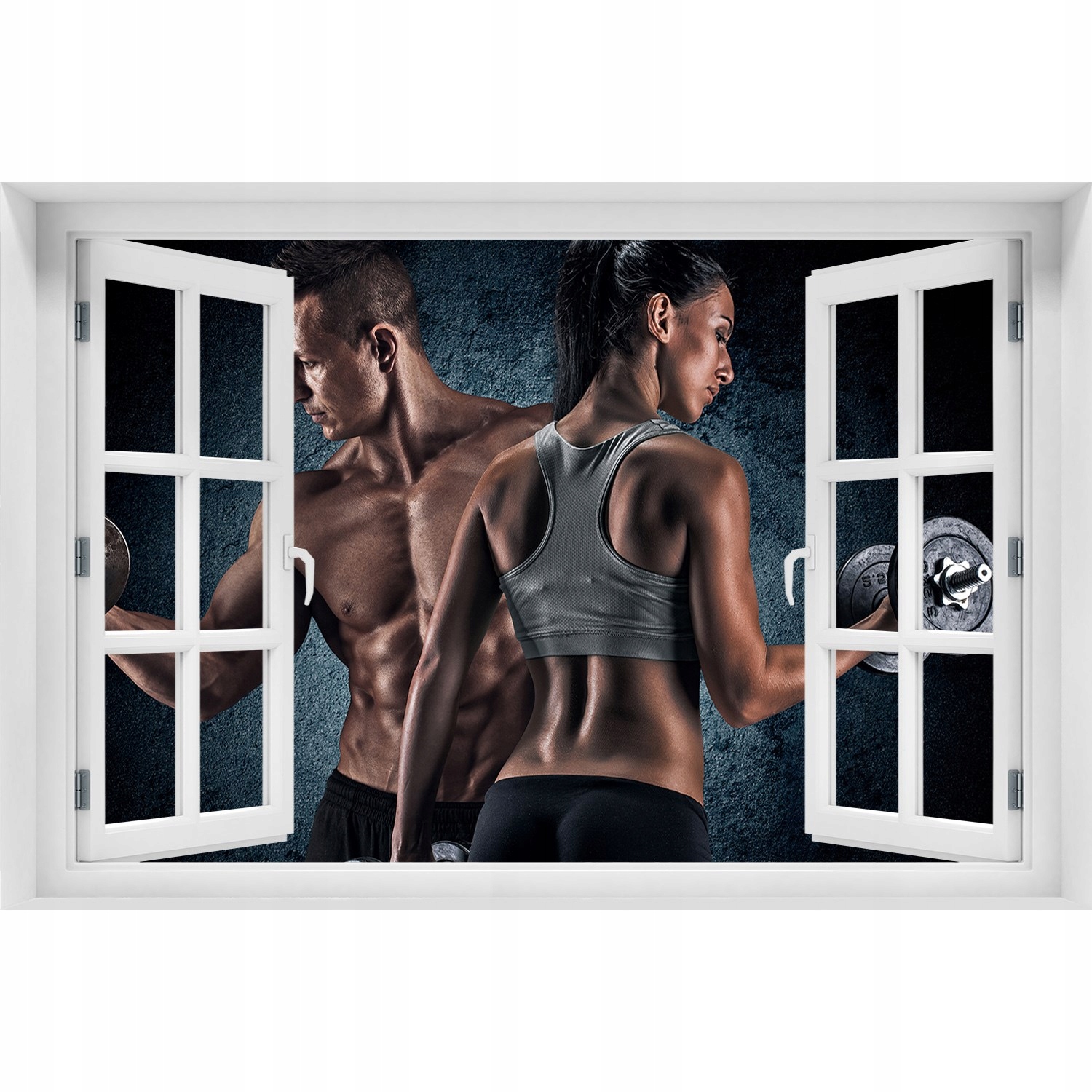 

3D Okno Naklejka na ścianę Budowa mięśni 150x100