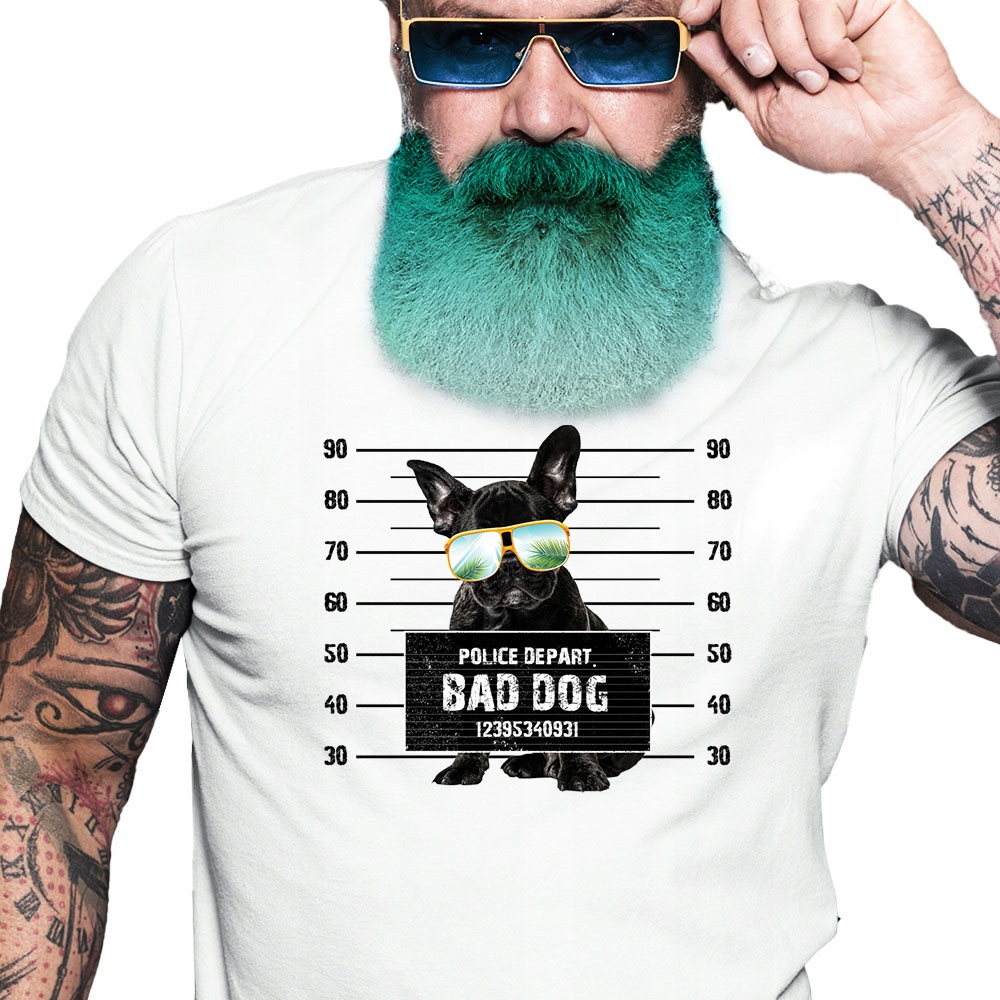 

Bulldog Francuski Policja Śmieszny tshirt Psem M