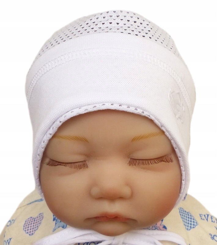 CZAPKA noworodek wiązana AŻUR ażurek LATO 36-38 Marka Inna marka