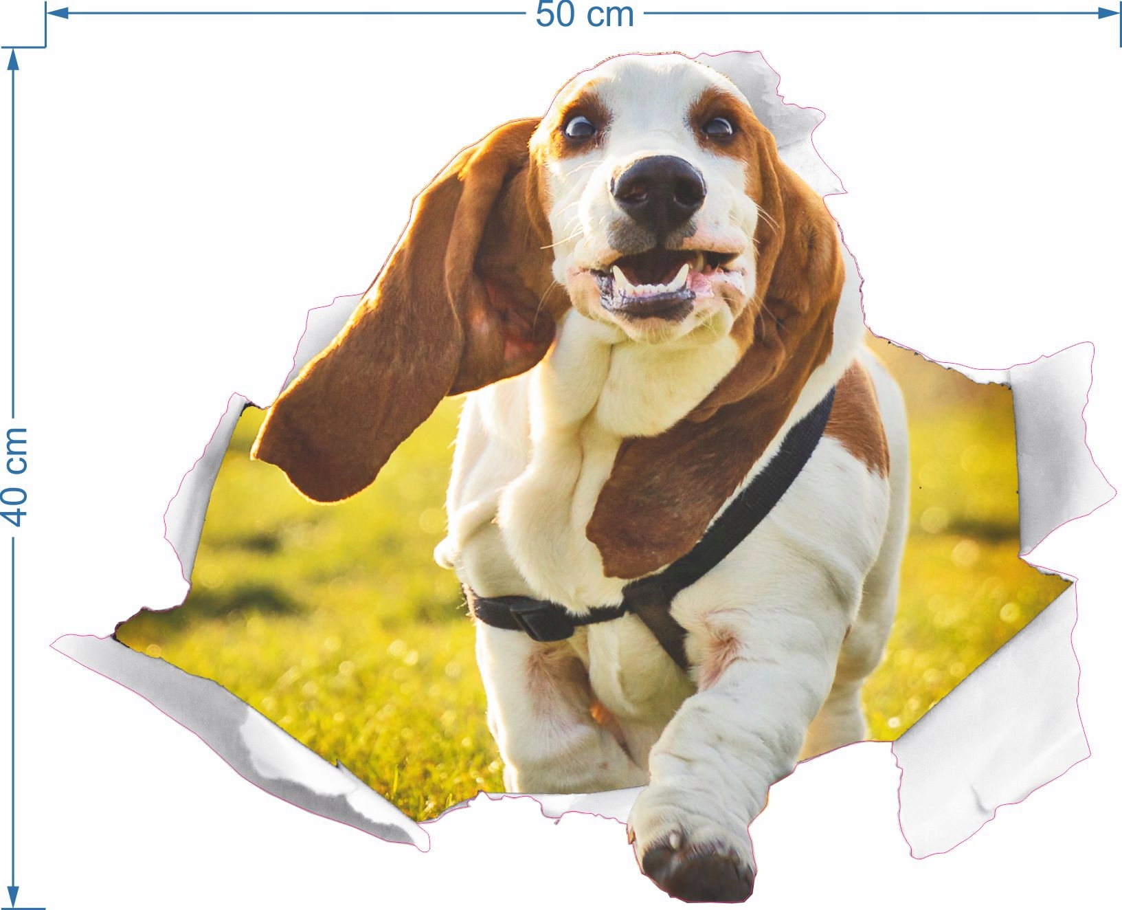 Naklejka 3D SZCZENIAK PIESEK w dziurze Bohater Inny