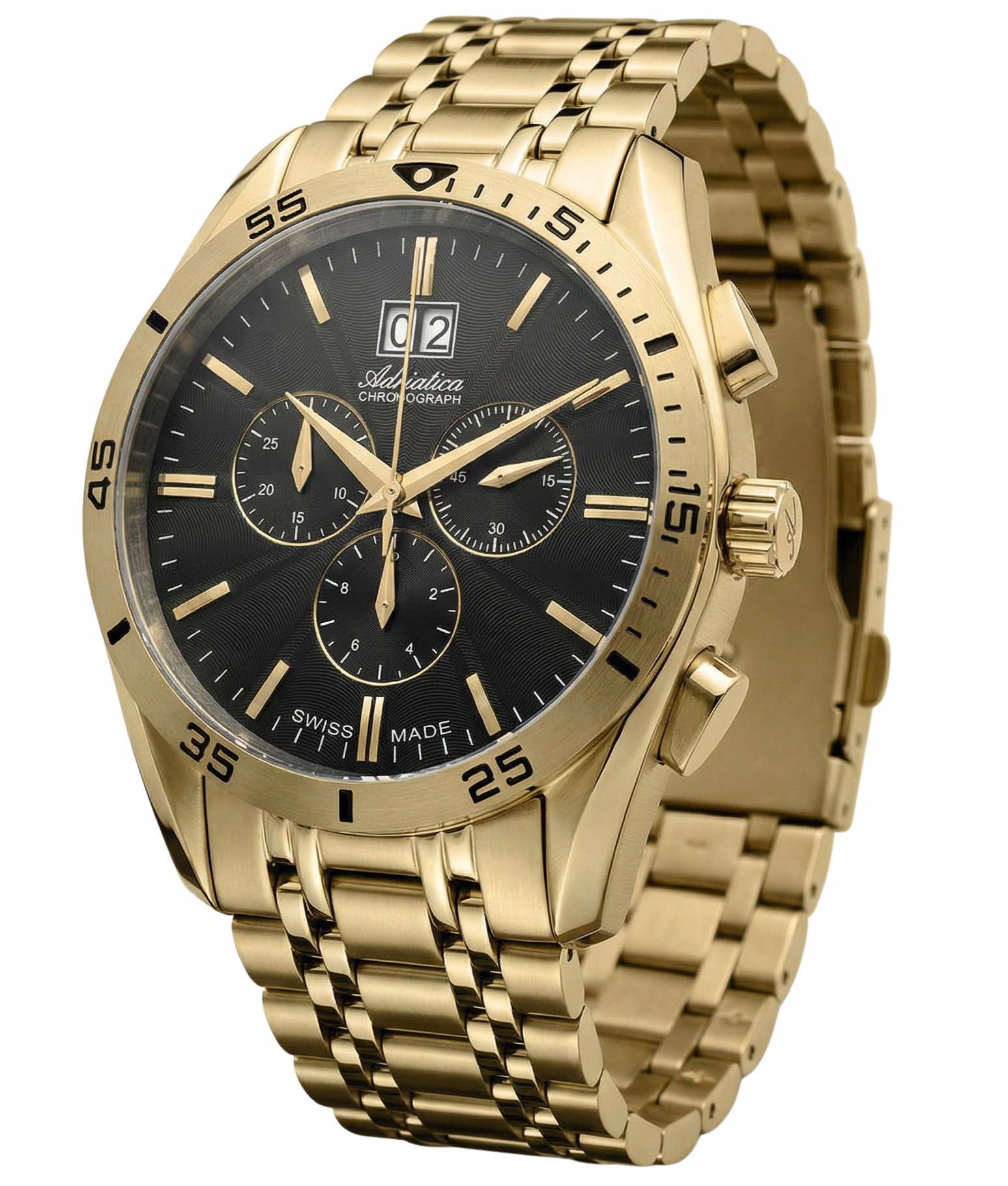 Nový Originální Pánské Hodinky Adriatica A8202.1114CH zlatý chronograf