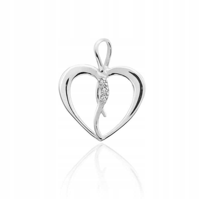 Zlatý přívěsek přívěsek srdce zdobený diamanty Bílé zlato 585 Briliant