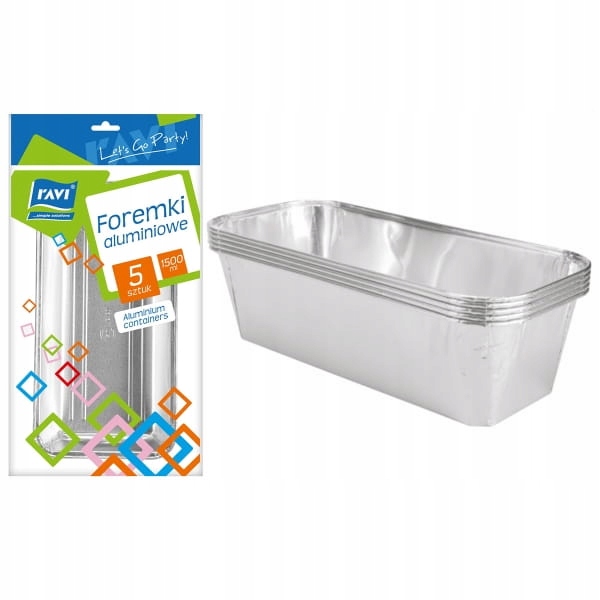 

Foremki aluminiowe duże na pasztet 1500ml 5szt.