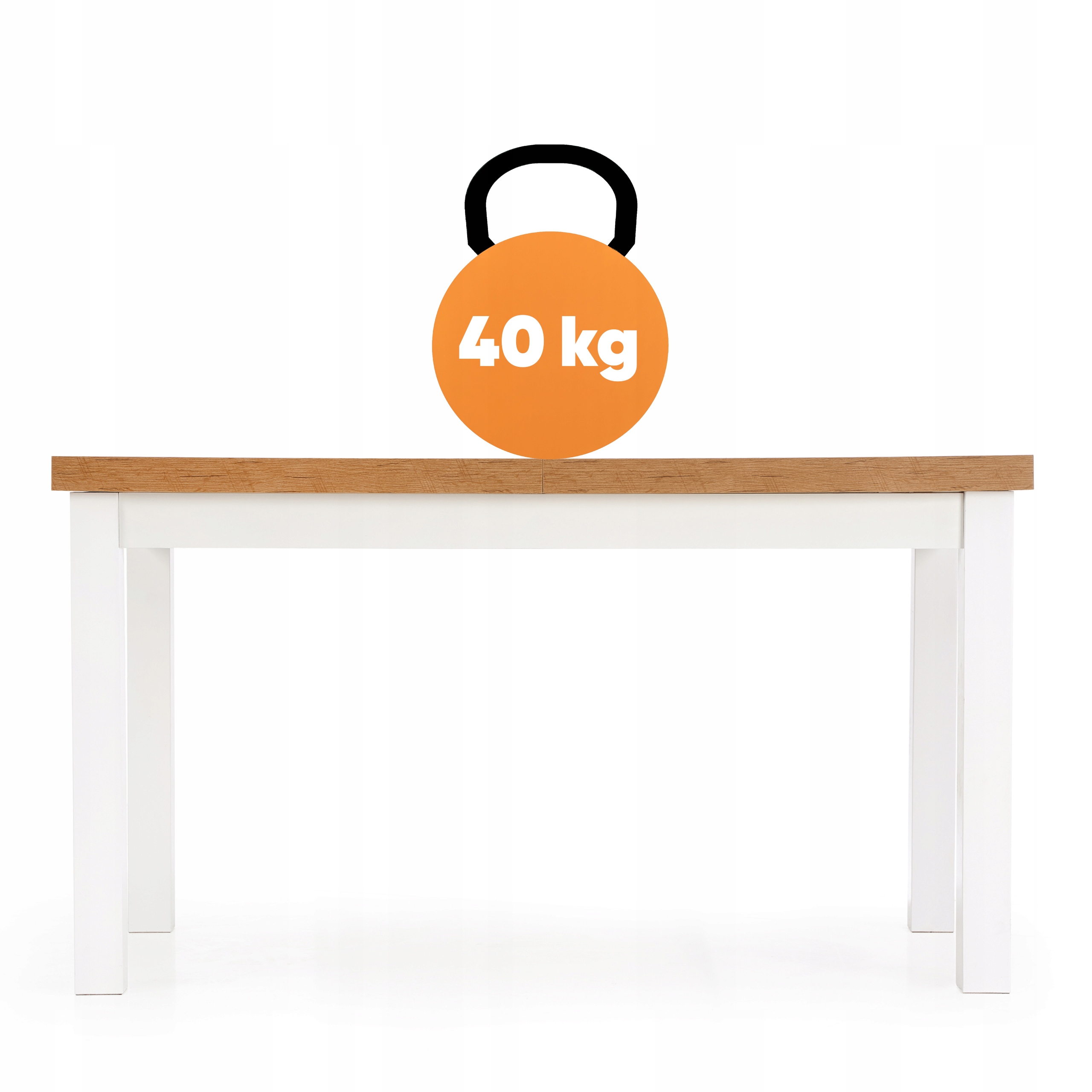 Stół Rozkładany do Salonu TIAGO 140/220x80 Dąb Lancelot Biały Loft Polski Marka DD Meble