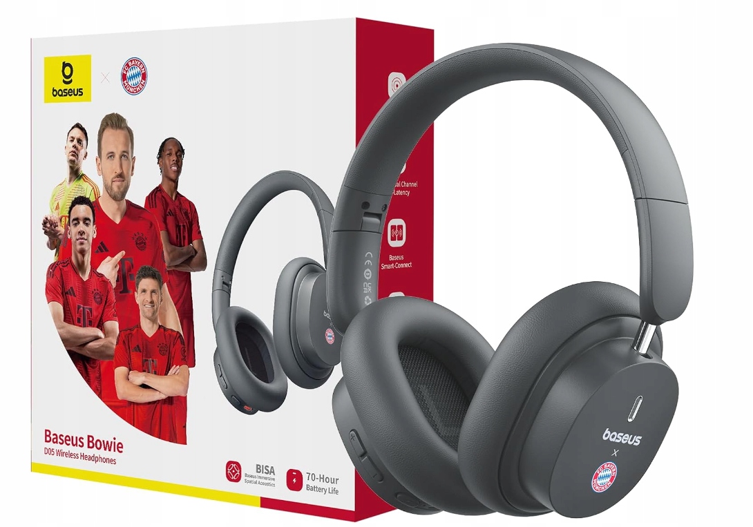 Słuchawki bezprzewodowe nauszne Bowie D05 Baseus X Fc Bayern Munchen