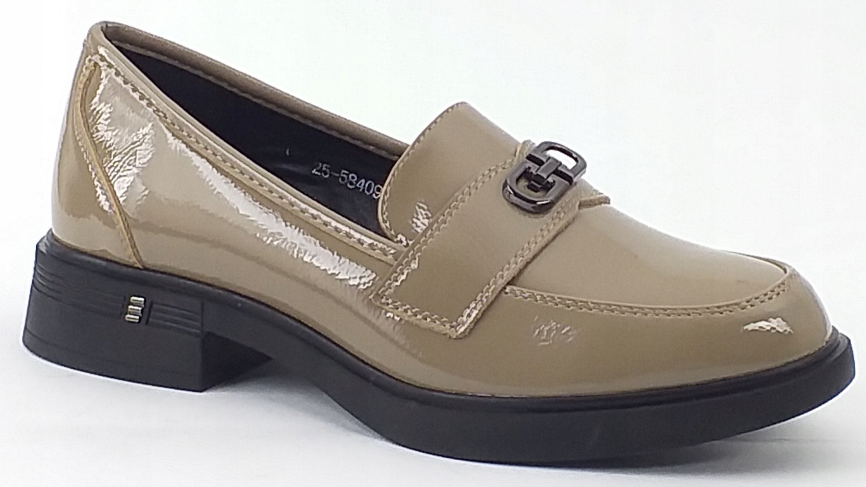 Mokasyny vinceza 58409 Półbuty Skórzane Skóra damskie zielony lakier roz 38