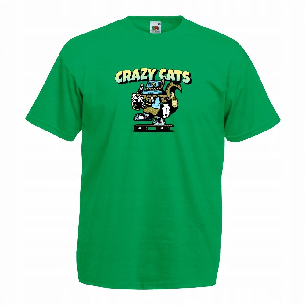 

Koszulka crazy cats szalony kot XXL zielona