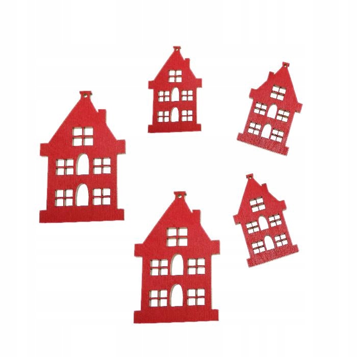 

Zawieszki Drewniane Ozdoby Domki Czerwone Święta 5
