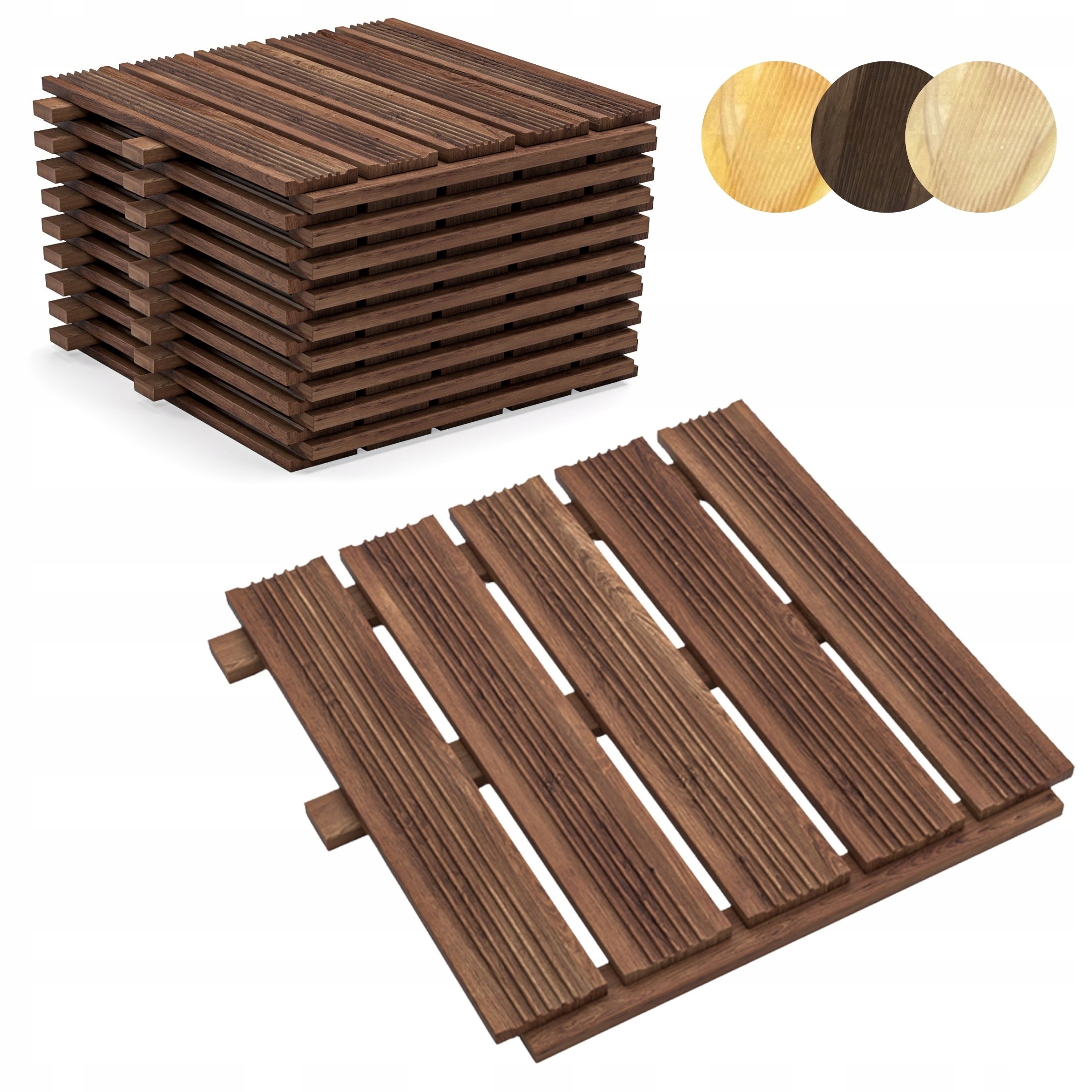 Plošina Dřevěný zahradní balkonový panel 50x50 cm Bronz 10 ks