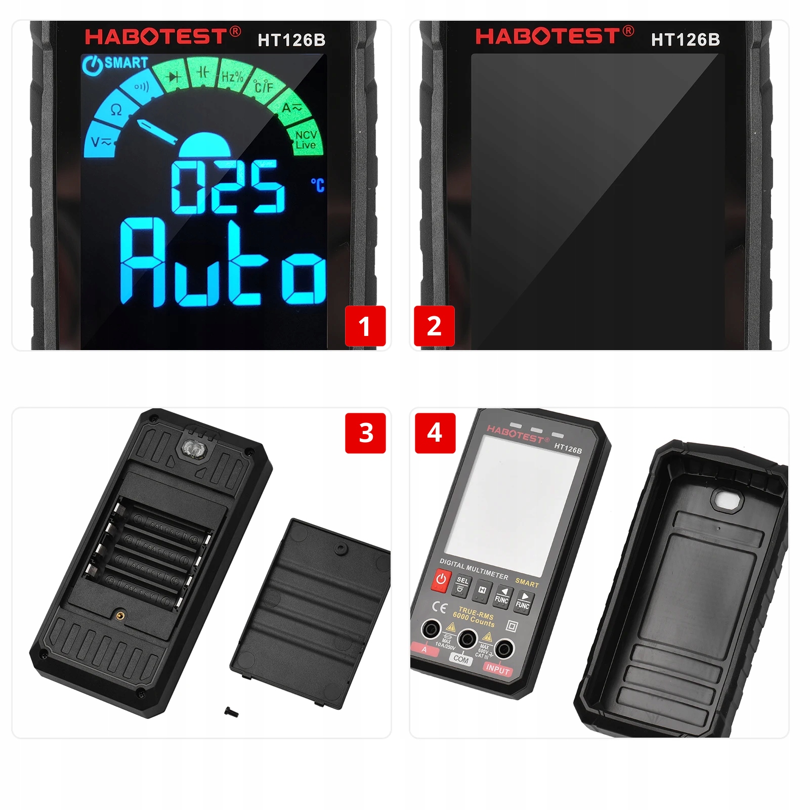 CYFROWY MULTIMETR UNIWERSALNY CZYTELNY EKRAN NCV RMS LIVE TEST LATARKA LED Typ ręczny