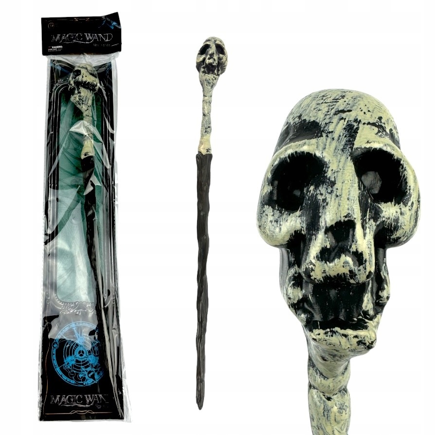 Halloween Akcesoria Kostur Czarnoksiężnika z Czaszką Berło laska Różdżka
