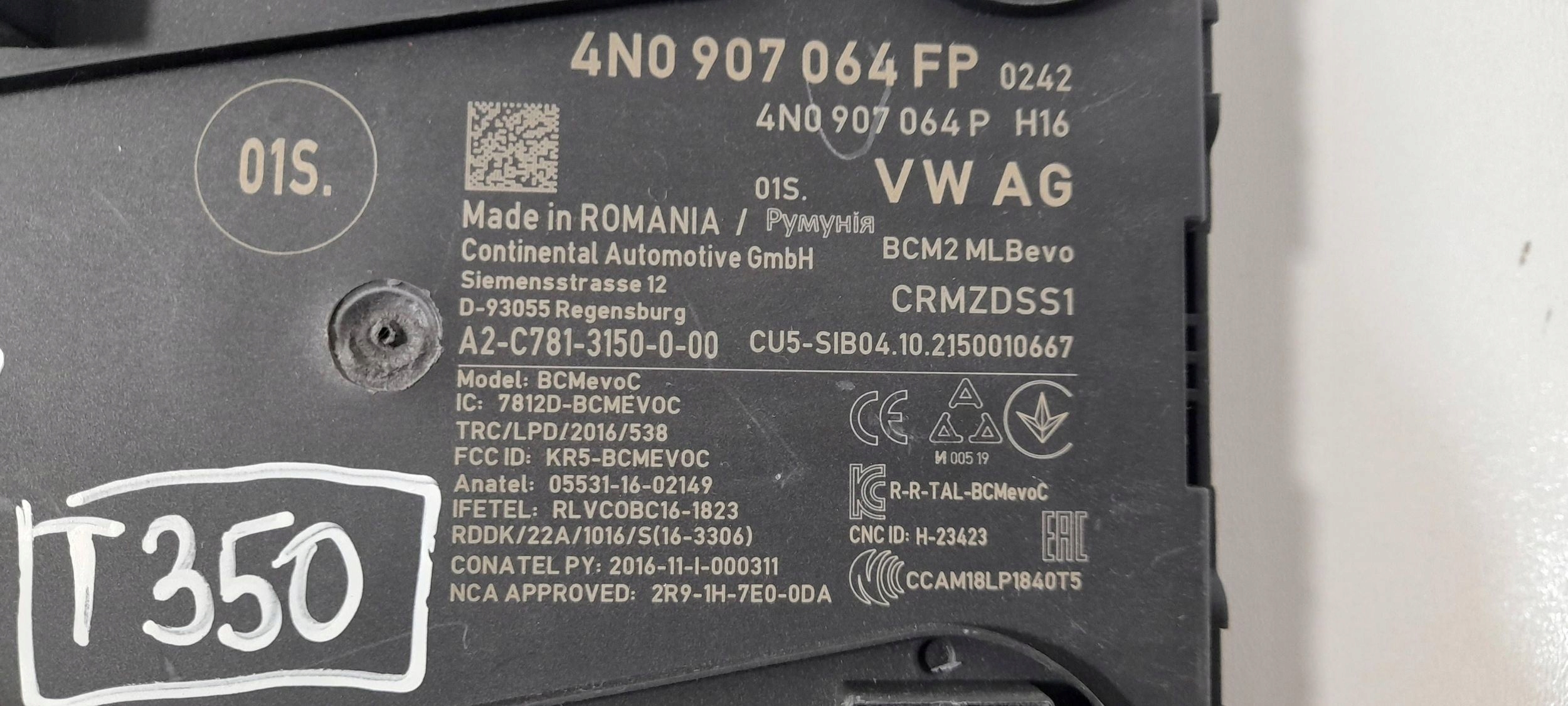 Audi A6 RS6 C8 comfort control unit 4N0907064FP (T350)