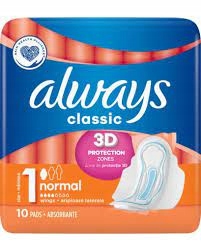 

Podpaski higieniczne Always ze skrzydełek. 10 szt.