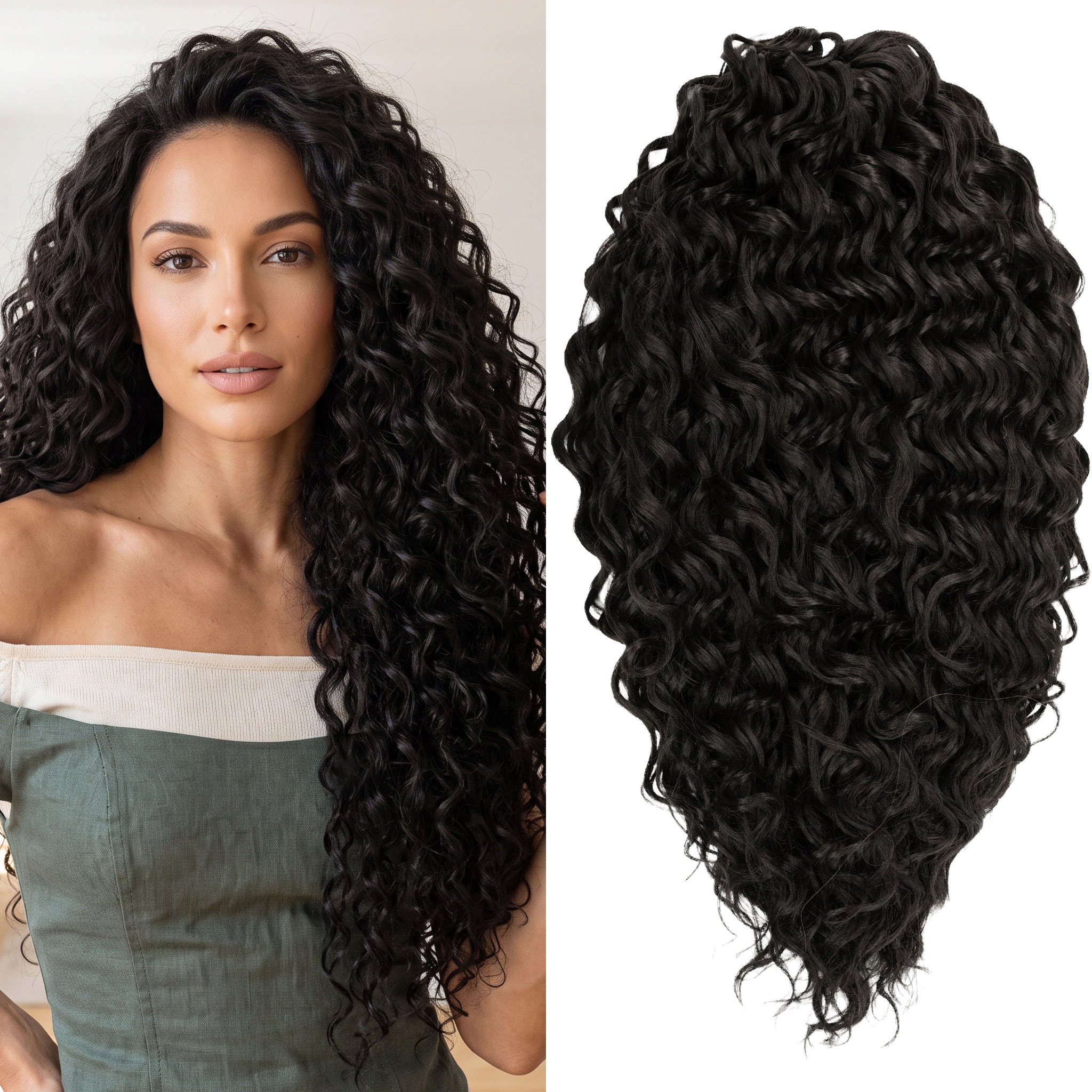 Włosy syntetyczne sztuczne fale Afroloki Jessica Pro 50CM 300G czarne falki