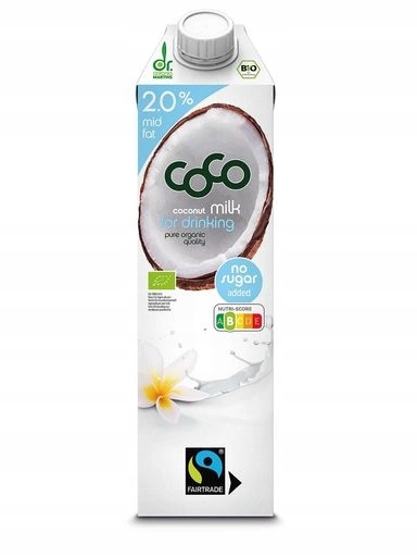 Levně 4x Coconut Milk Uszczu Bez Přidaných Cukrů Fair Trade Bio 1L-COCO Dr.martins