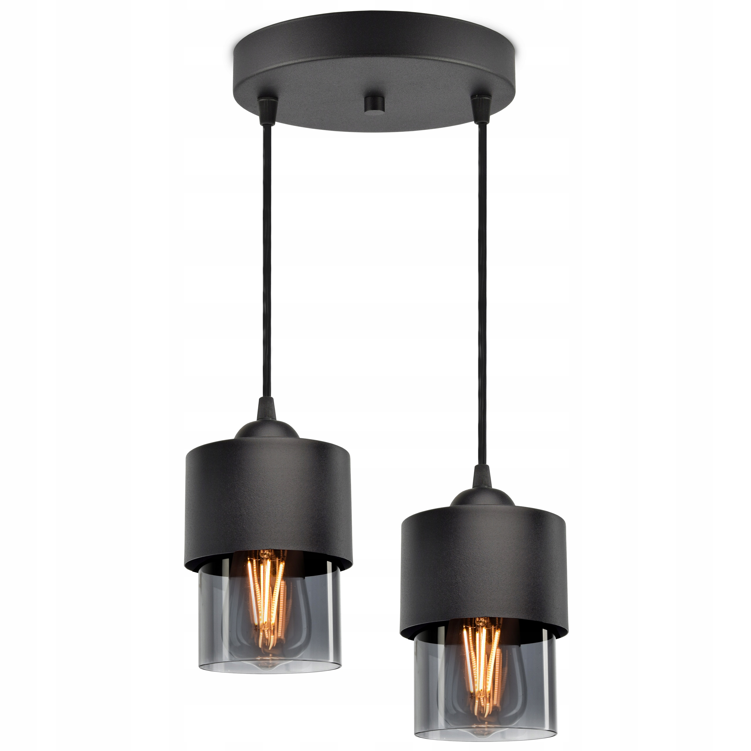 

Lampa Wisząca Żyrandol Klosze Metal Szkło Grafit