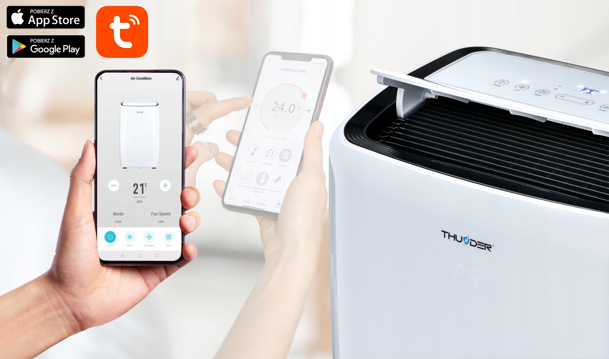 Klimatyzator przenośny 4,1kW THUNDER 4w1 APP WIFI Model INFINION