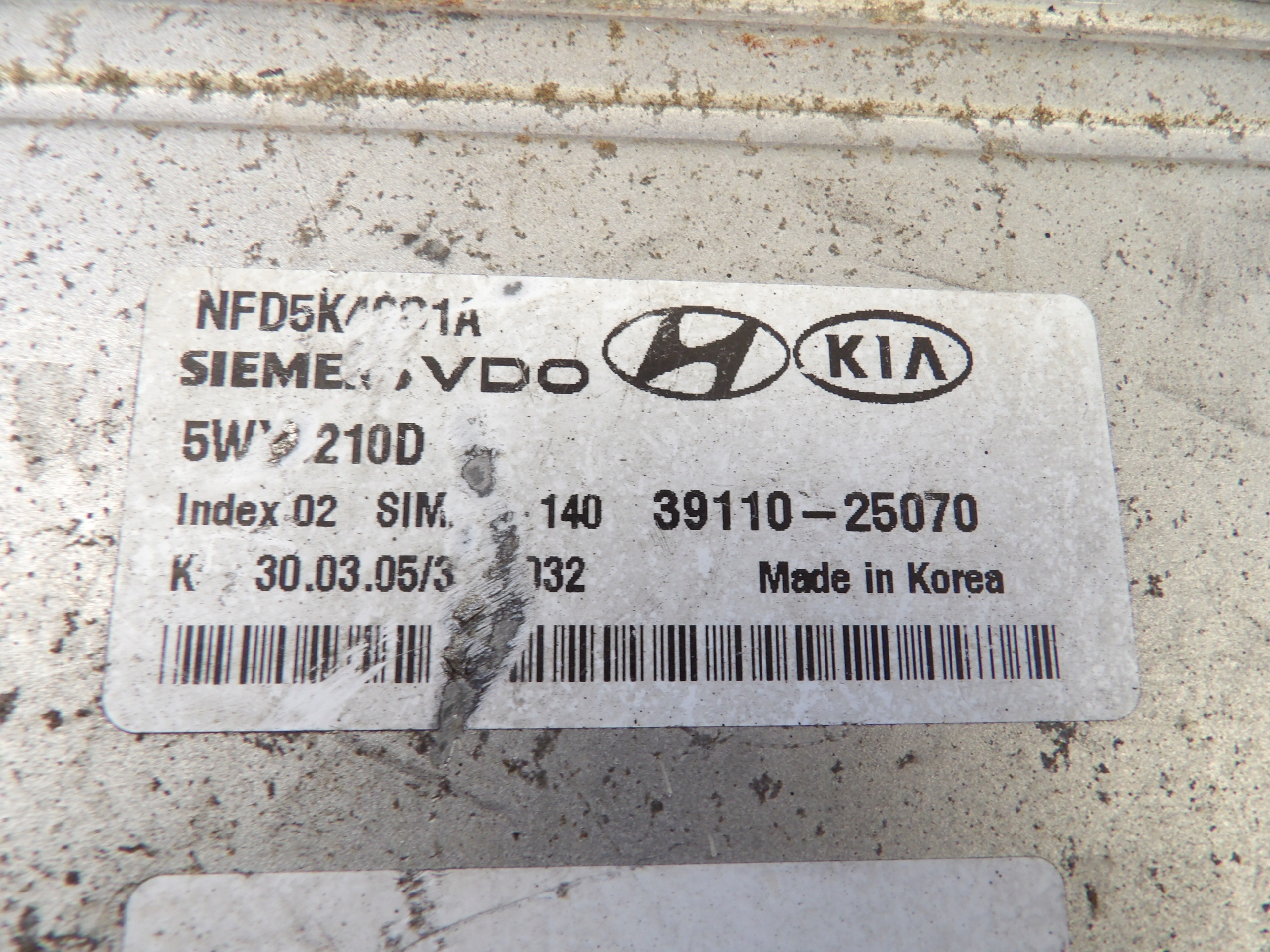 Hyundai Sonata V computer, control unit 39110-25070
