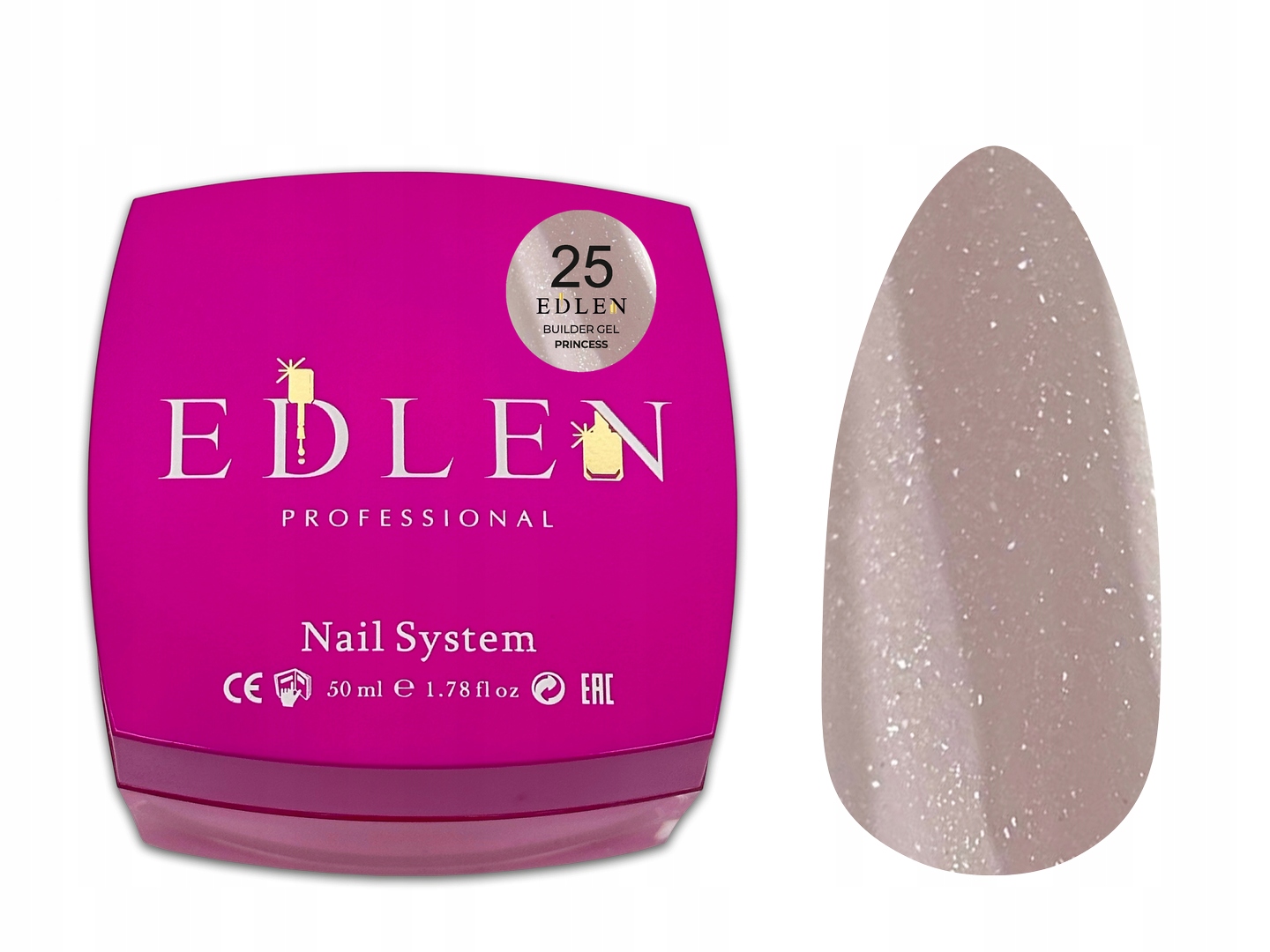 Builder Gel Princess 25 Żel Budujący Brokat Drobinki Liliowy