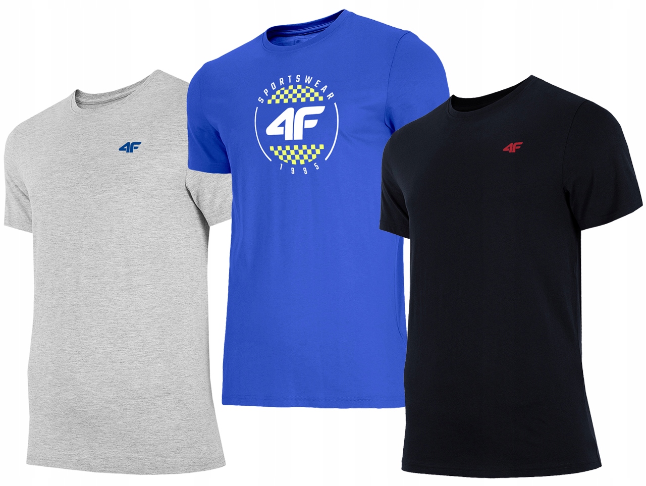 

Koszulka Męska 4F T-shirt Zestaw 3szt Komplet KT07