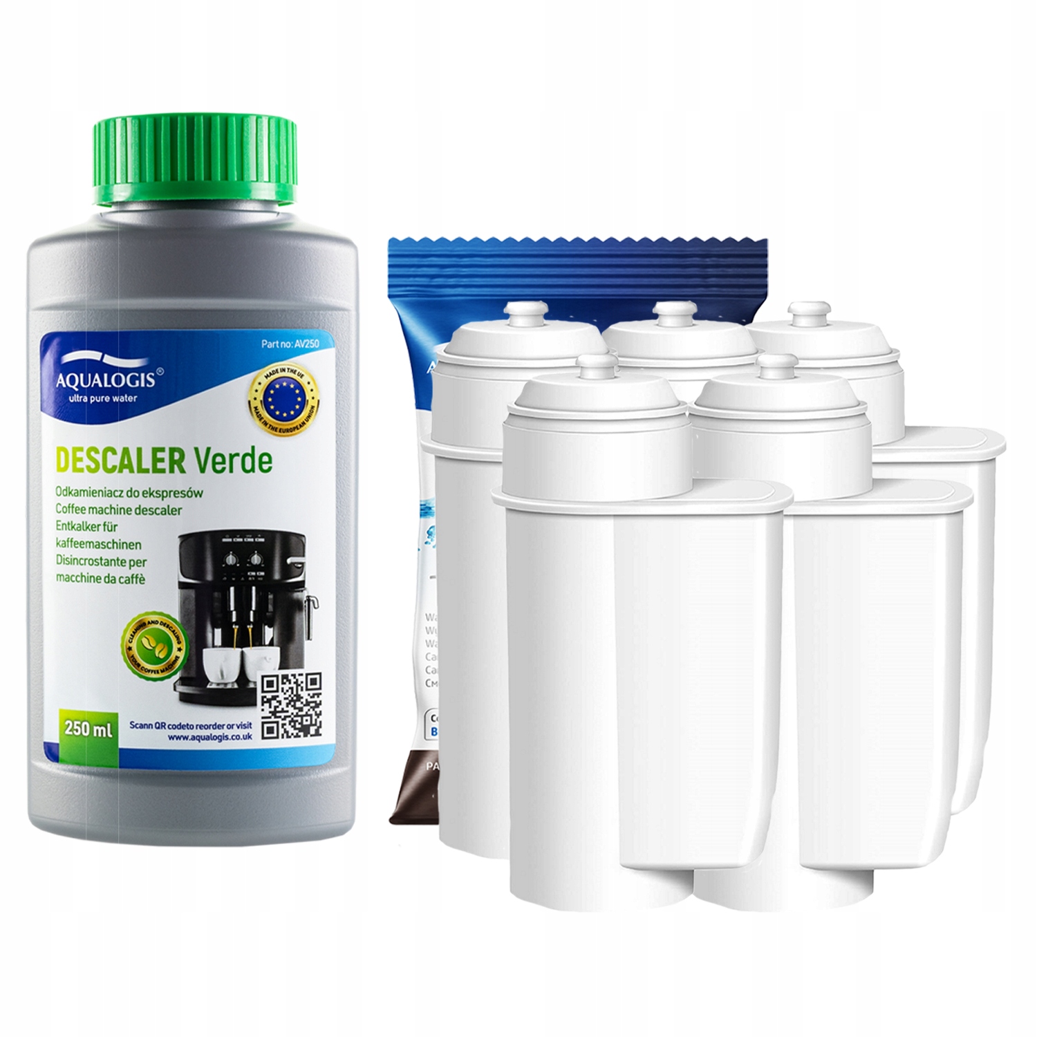 5 x filtr vody AL-Inte pro kávovar Siemens odvápňovač Verde 250 ml