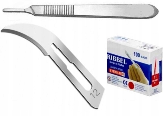 

Ribbel ostrza skalpele nr 12 100szt Trzonek nr 3