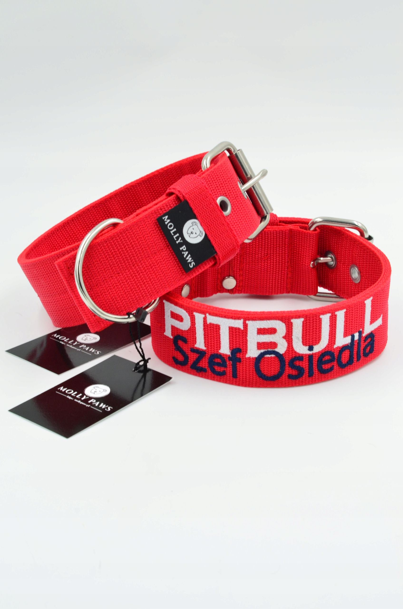 Levně Obojek s výšivkou pro Pitbulla