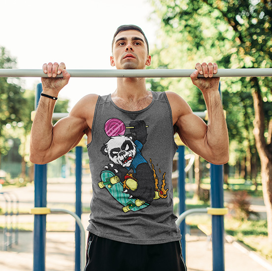 TANK TOP ŚMIESZNE PANDA SKATE Rozmiar XL