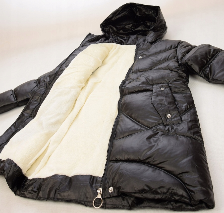 KURTKA ZIMOWA 2117C8 +rękawiczki + szalik 122/128 Fason puchowa