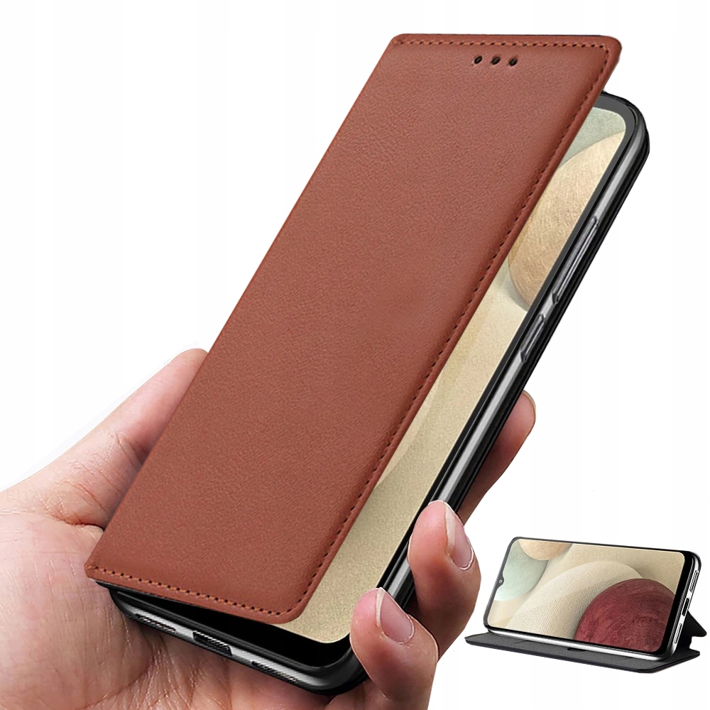 

Etui Do Galaxy A12 Skórzane Portfel Case + Szkło