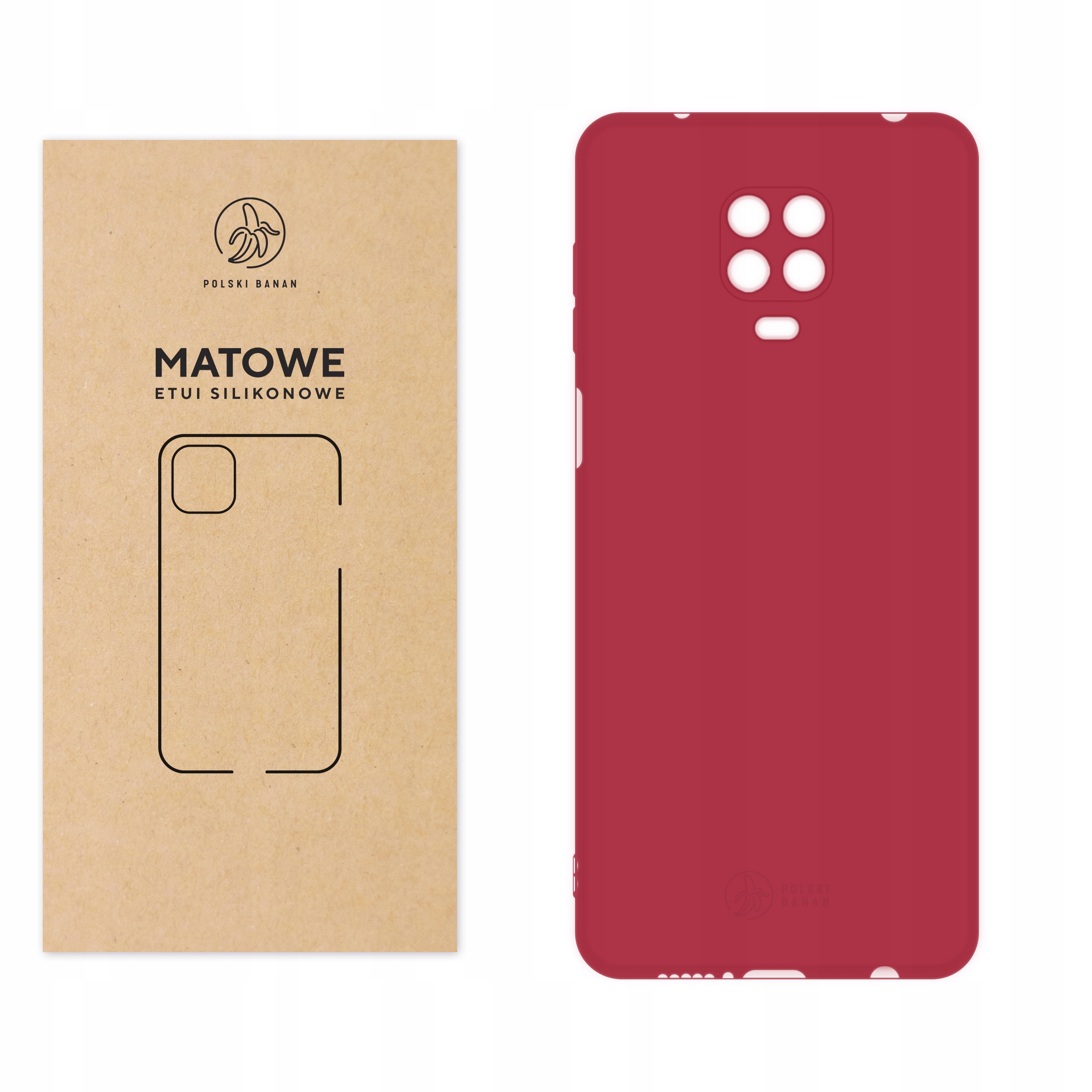 

Etui Matowe do Redmi Note 9 Pro 9S wiśniowe