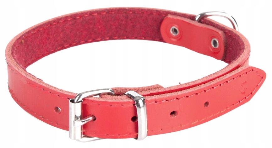 Dingo Obroża skórzana podszyta filcem Czerwona 4cm 80cm-Zdjęcie-0