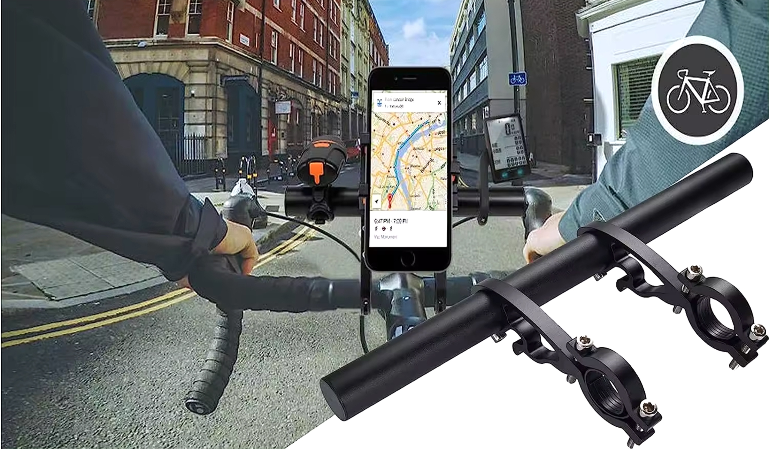 DODATKOWY UCHWYT ROWEROWY PRZEDŁUŻENIE PRZEDŁUŻKA KIEROWNICY ROWEROWEJ EAN (GTIN) 5904121956787