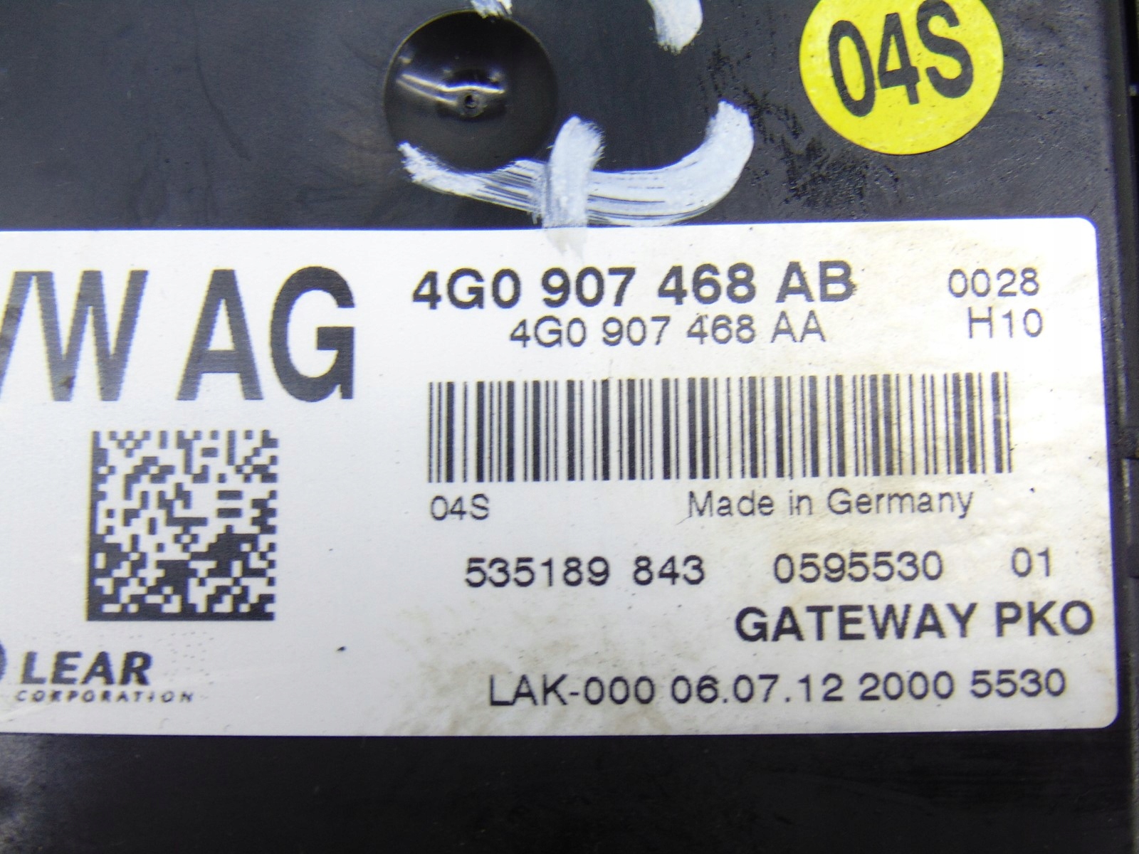 module control unit GATEWAY AUDI A6 C7 4G0907468AB