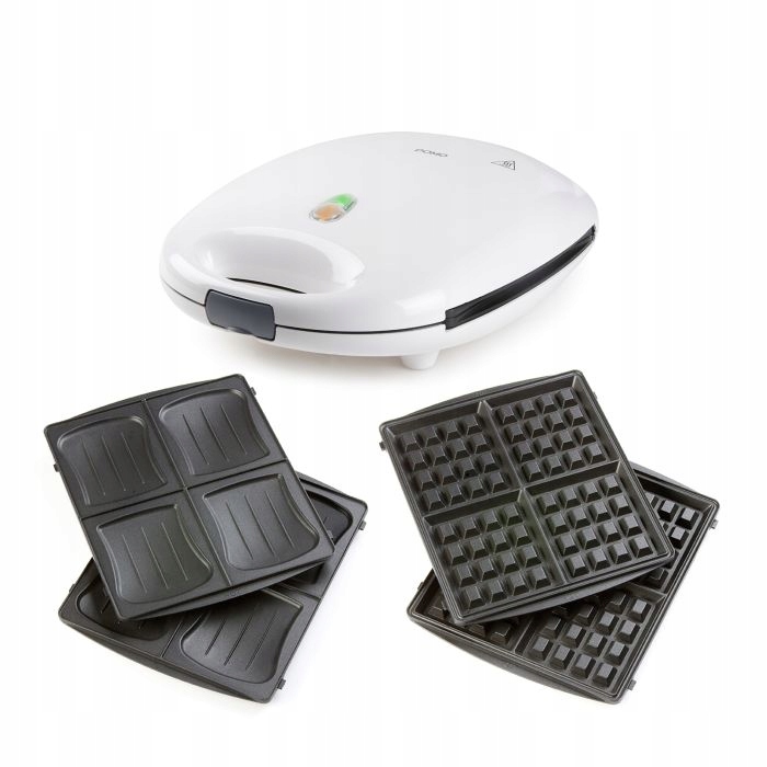 Domo DO9046C Sendvičovač Vaflovač 2v1 4 Tousty Vafle 1200 W Bílý 541D692