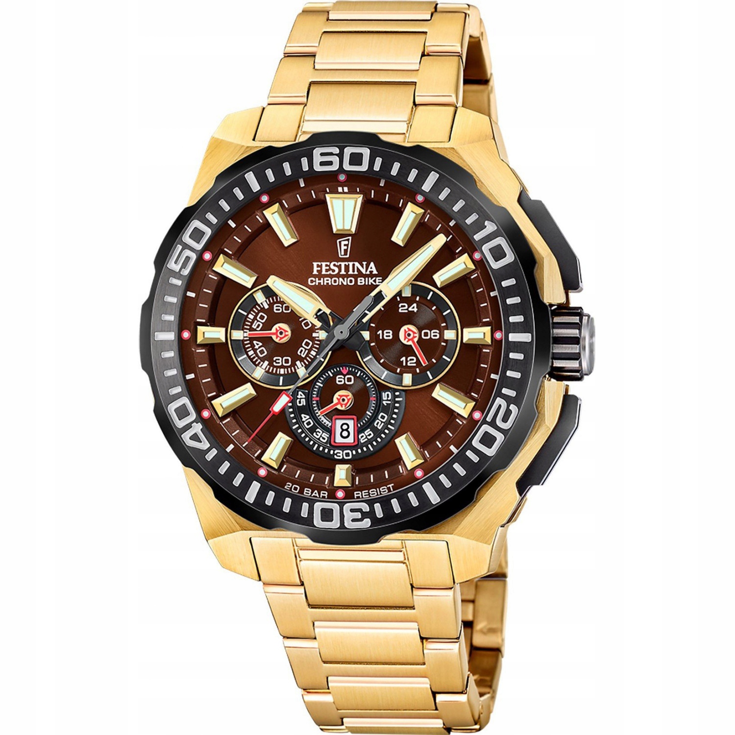 Pánské Hodinky Festina F20727-3 zlatý náramek