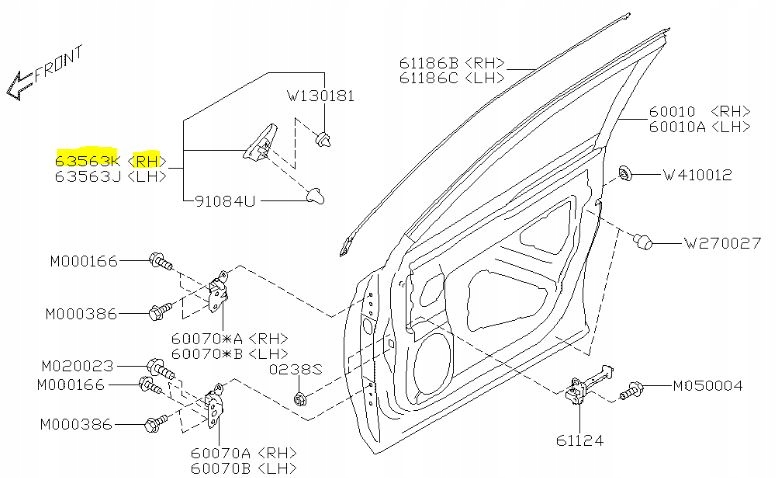 ZASLEPKA DRZWI PRAWA SUBARU FORESTER V ORYGI 2019