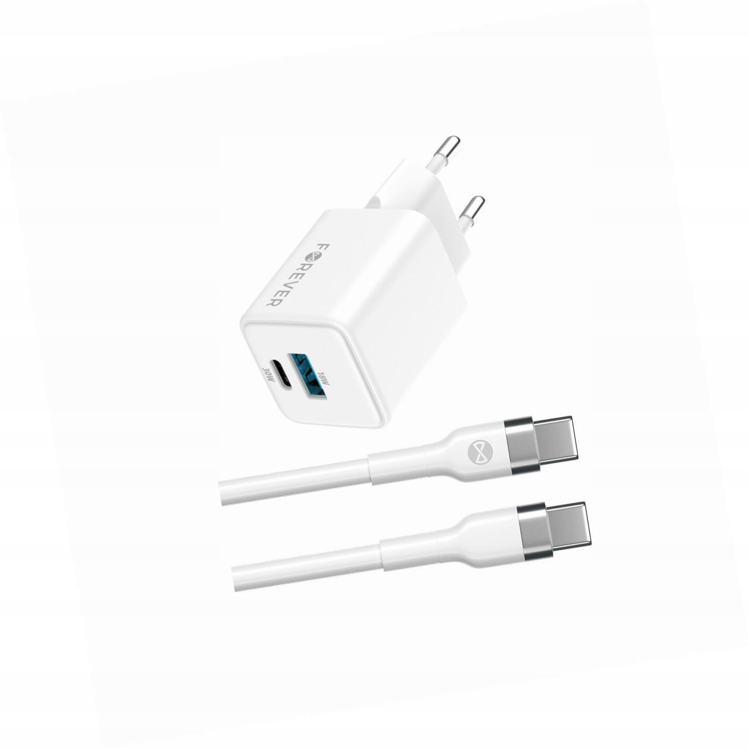 Szybka ładowarka GaN 30W 2 wejścia Usb i Usb-c z kablem do Samsung A32 4G