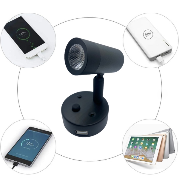 KINKIET LAMPA DO JACHTU KAMPERA LED 12/24V 2W USB Rodzaj kajutowa