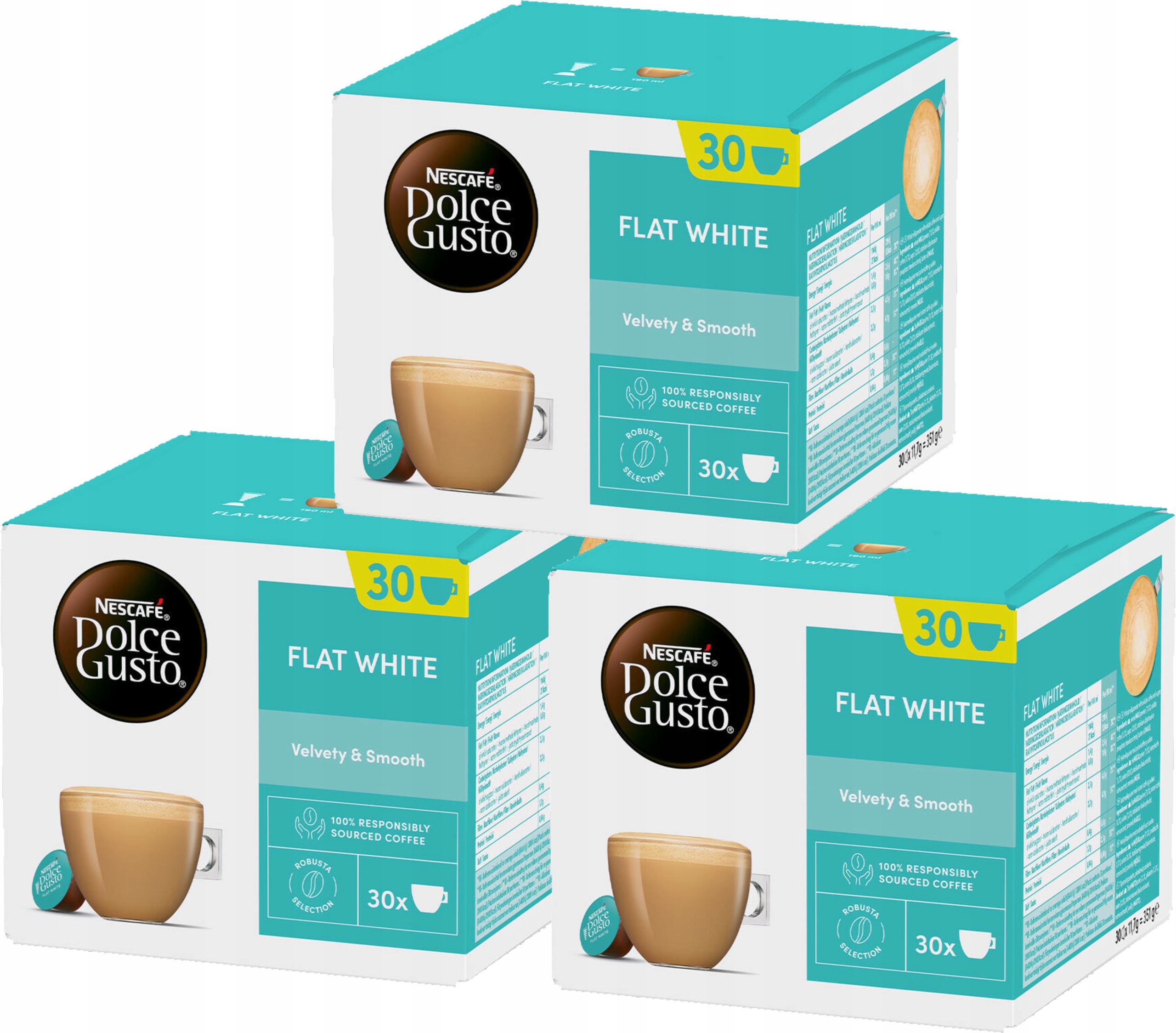 Levně Kapsle Dolce Gusto Nescafe Flat White 3 x 30 kusů