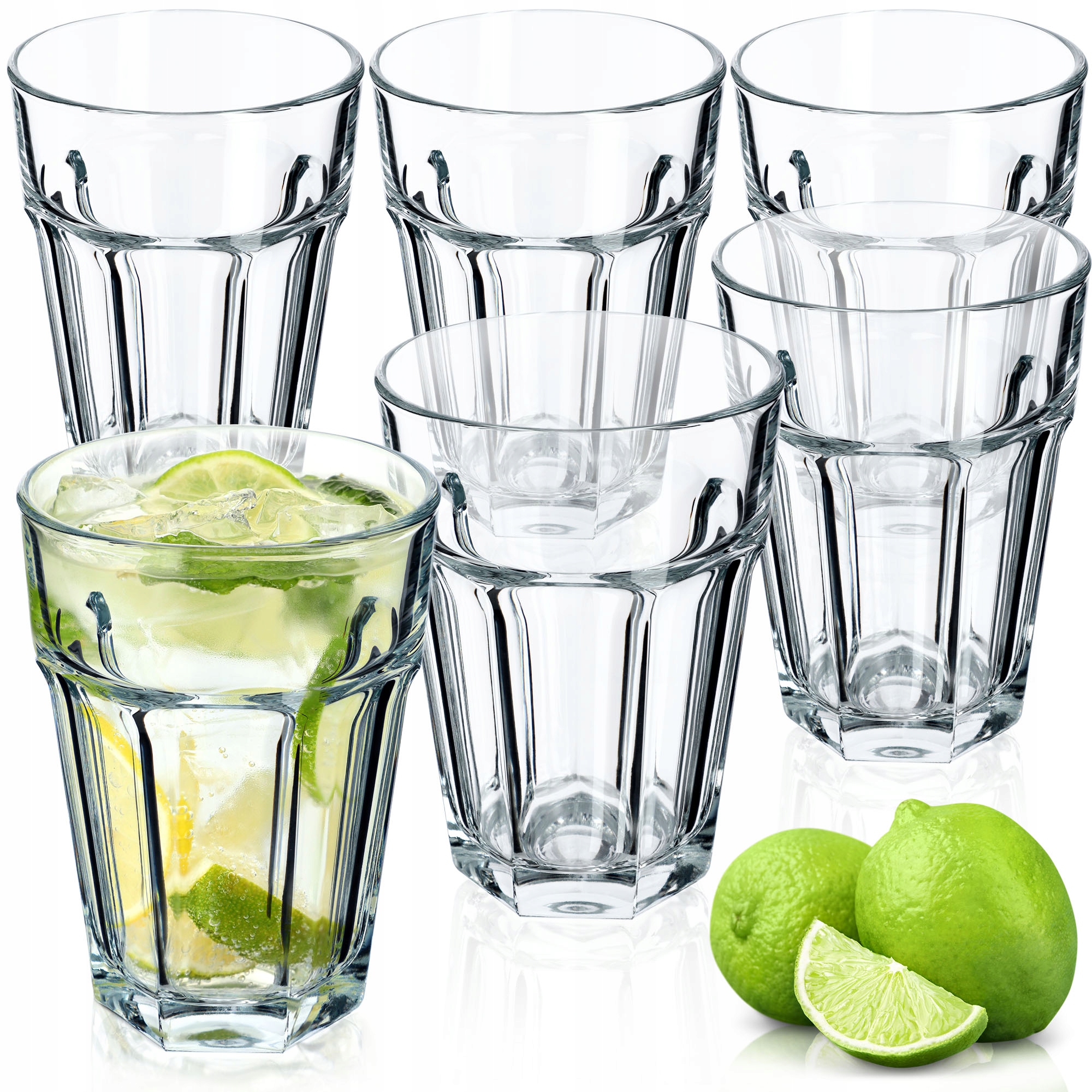 

Szklanki 370ml Zestaw 6szt Do Napojów Soku Wysokie