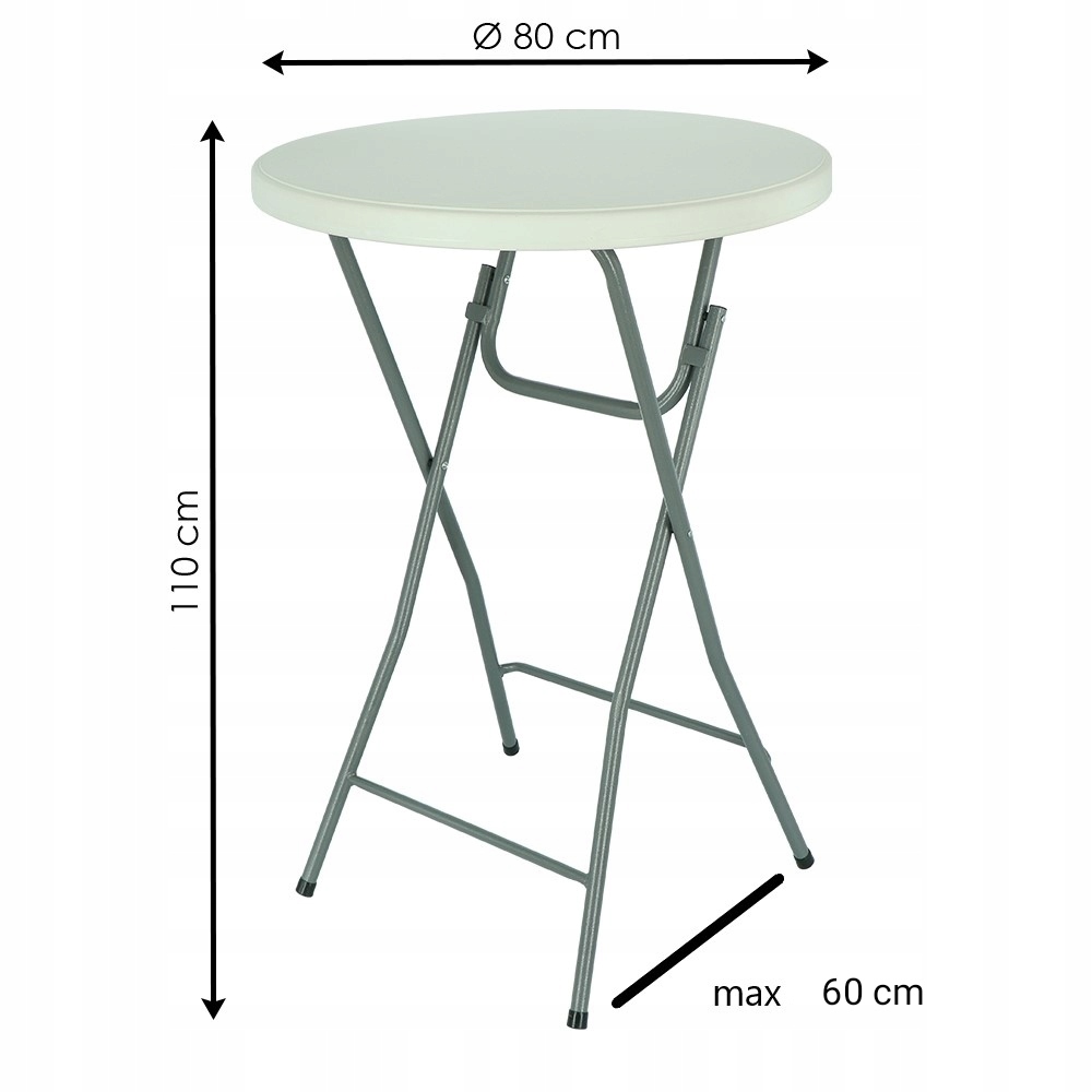 Pokrowiec na stół koktajlowy średnica 80 cm biały Kod producenta B00W1SDZLK