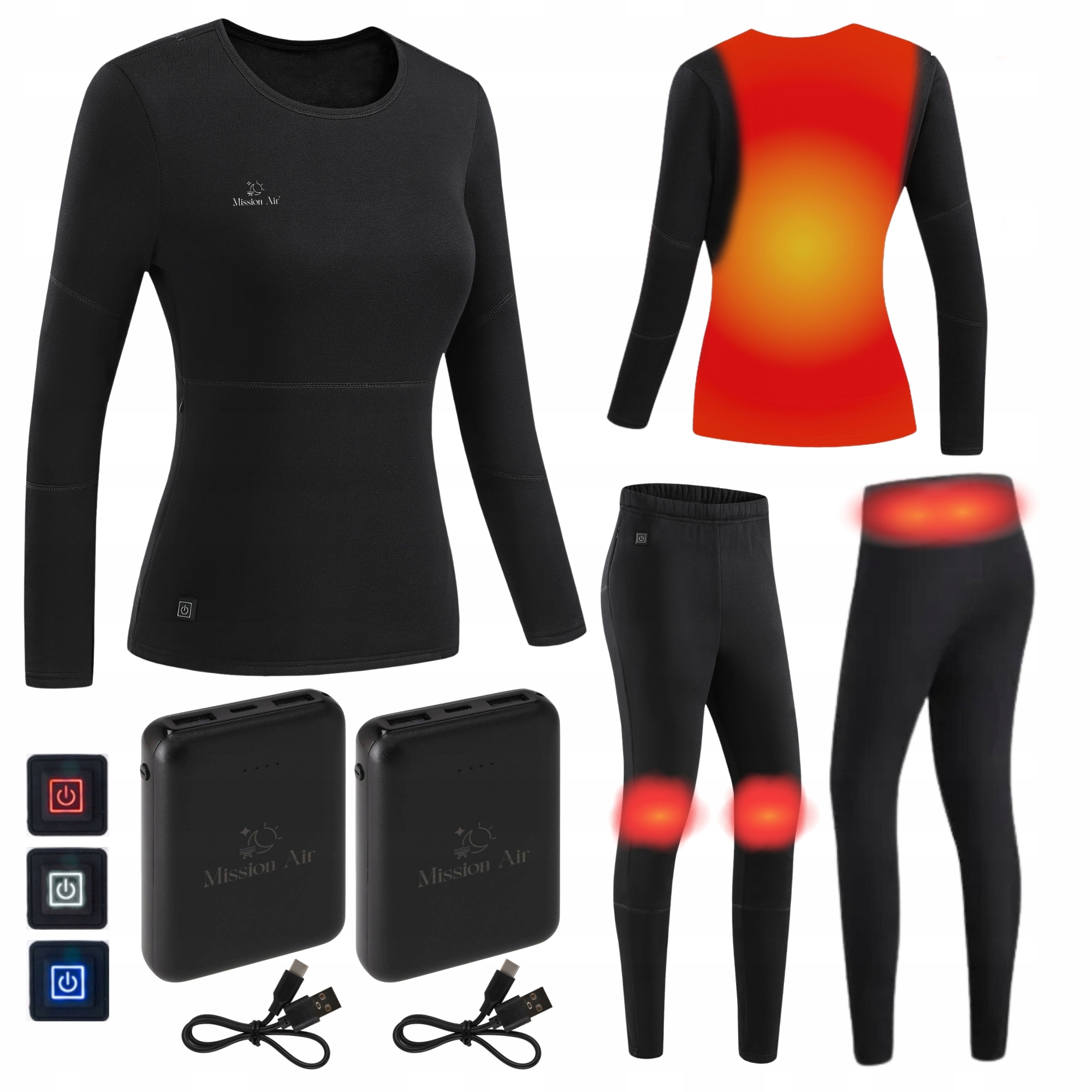 Termoaktívne Spodné Prádlo Vyhrievané Dámske Termo Oblečenie Komplet L