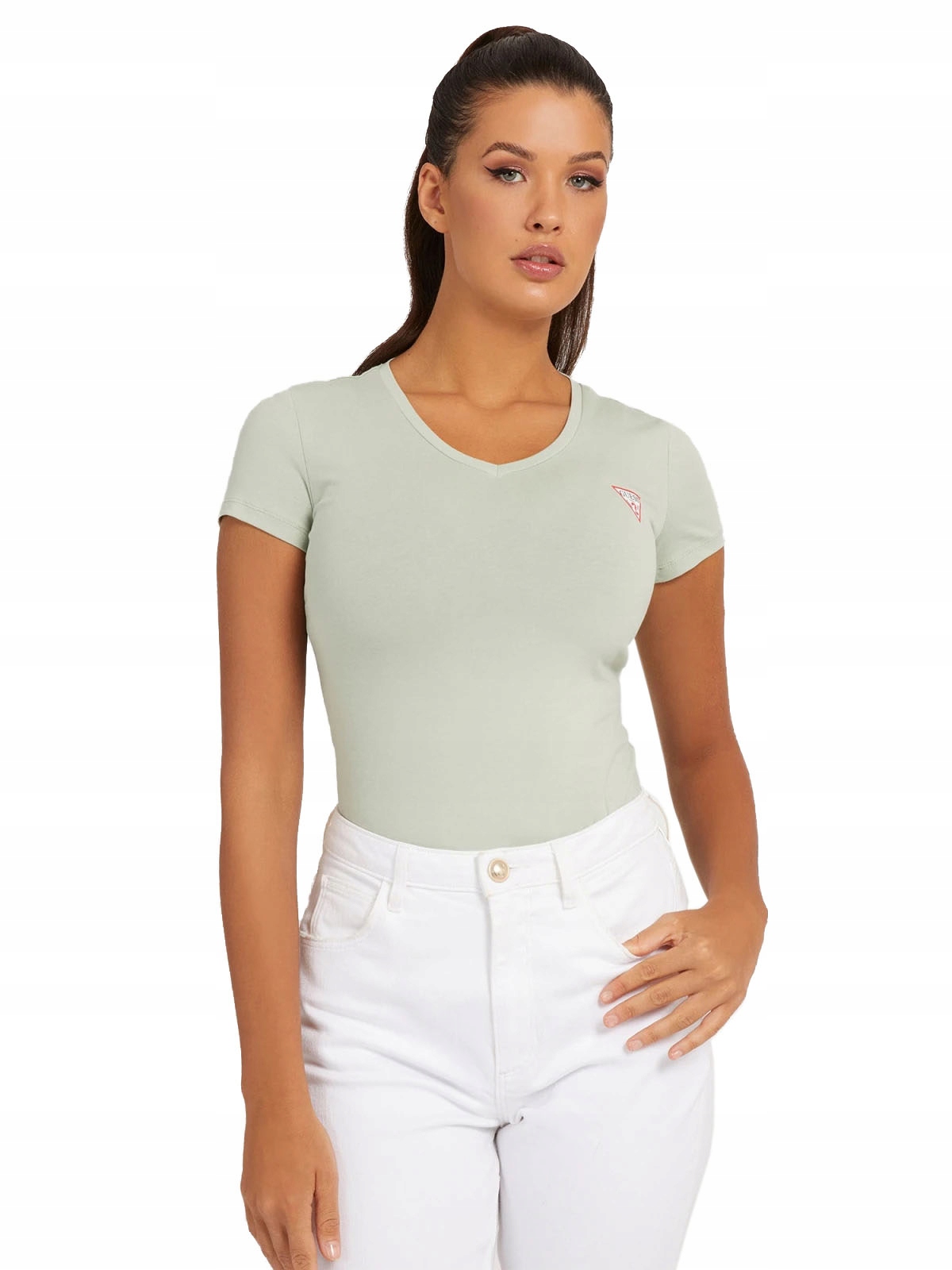 

Guess Koszulka Damska T-shirt Triangle Green r.S