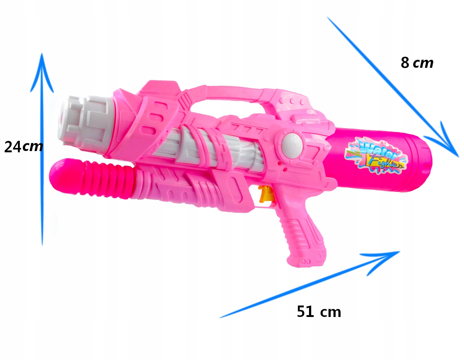 BROŃ WODNA PISTOLET ARMATKA PSIKAWKA SIKAWKA 51CM Rodzaj pistolety