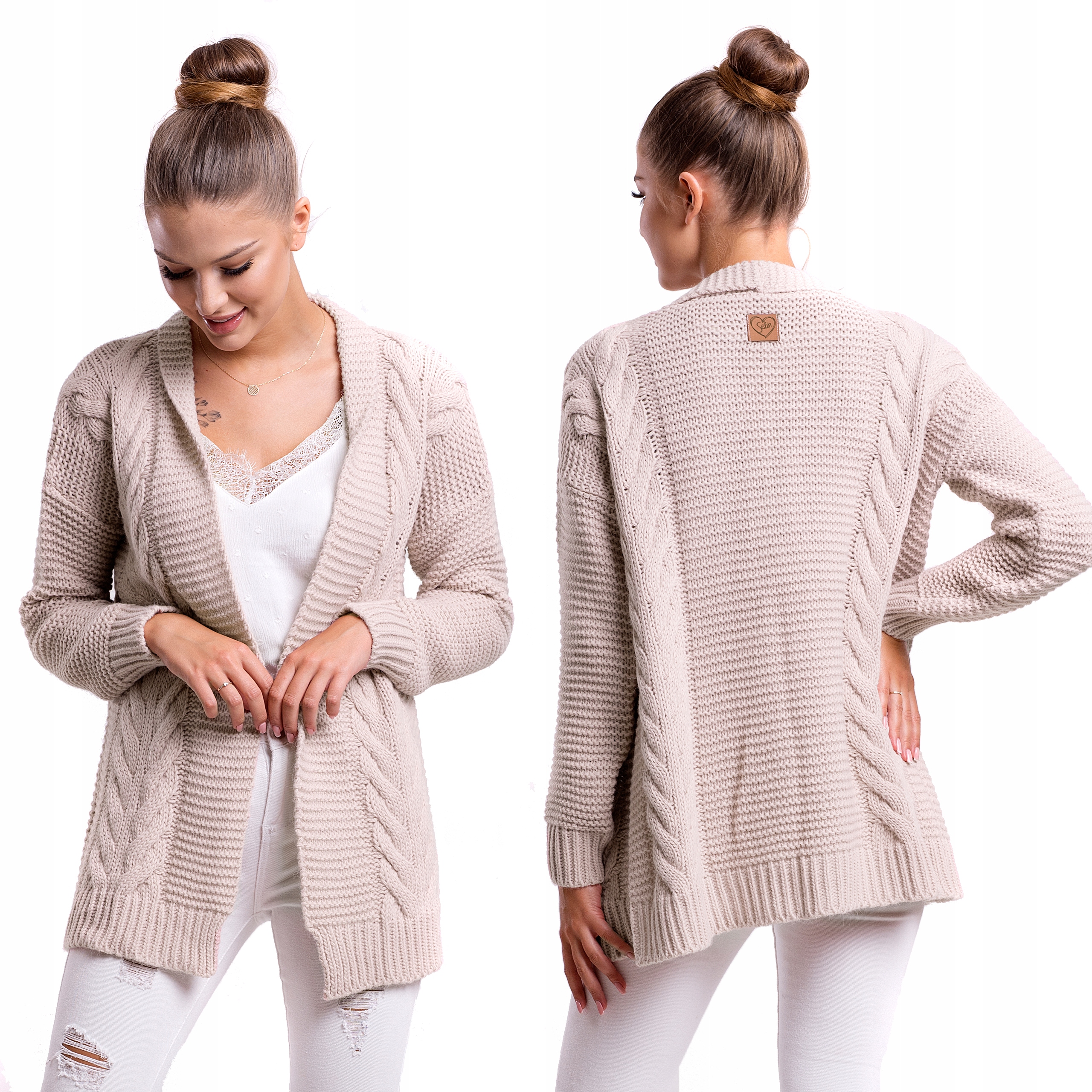 

Amma Unique Warkoczowy Kardigan Sweter S/m