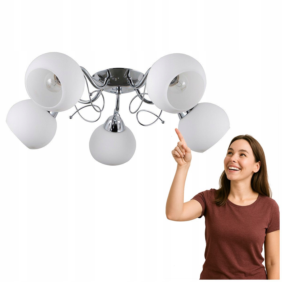 Moderní stropní svítidlo Masseri Chrome 5xE27 Italux