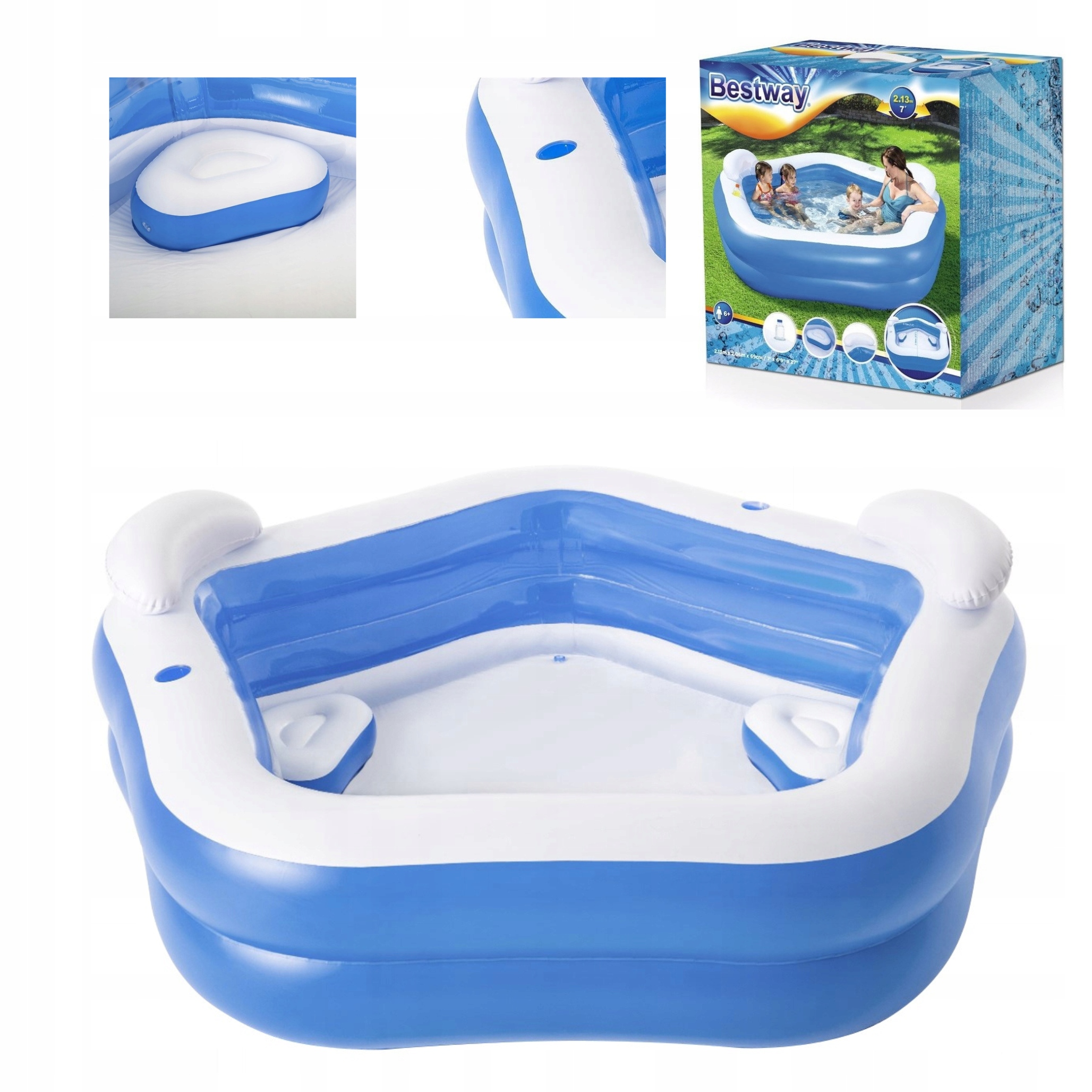 BASEN DMUCHANY DLA DZIECI OGRODOWY Z OPARCIEM